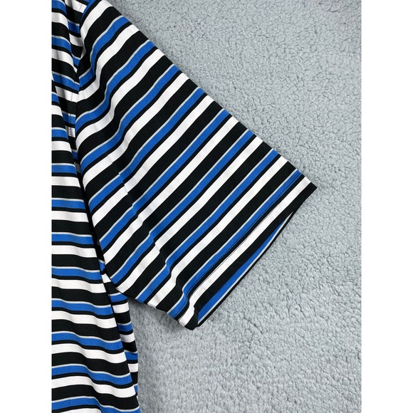Footjoy Men's Black Blue White Stripe Golf Polo Shirt Size XL - Picture 8 of 9